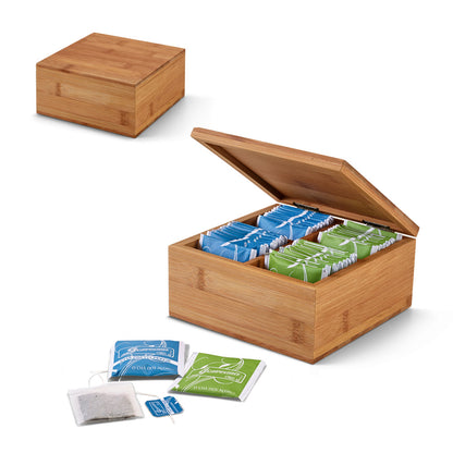 Caja de té de bambú